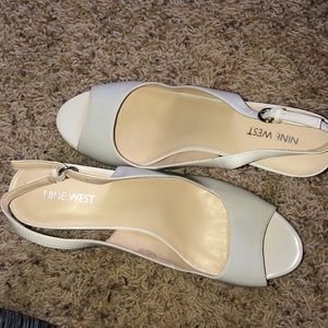 Nine West white heels